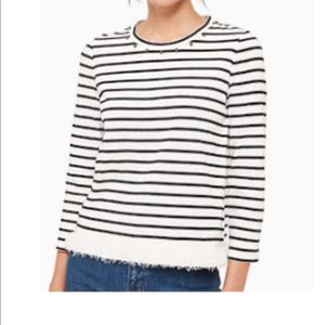 Kate spade stripe fringe knit top size xs